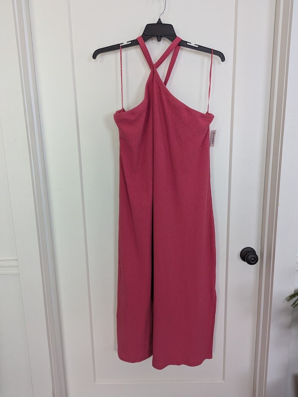 Old Navy Women's 4X Pink Ribbed Halter Dress Long Bodycon Travel Clubwear